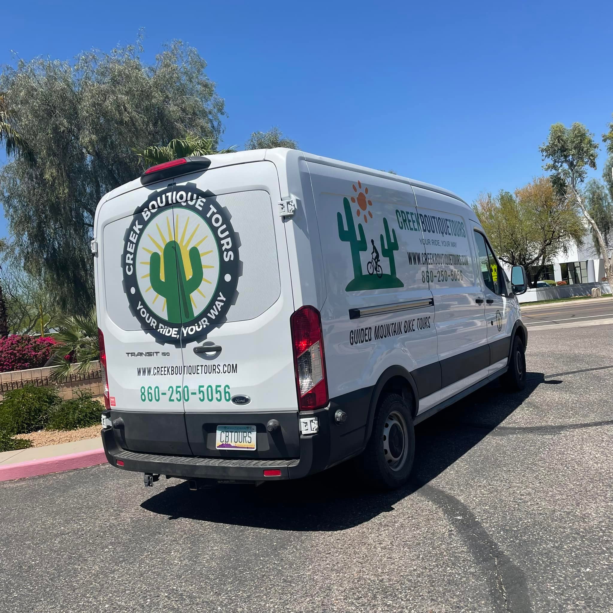 Branded commercial van graphics installed in Phoenix